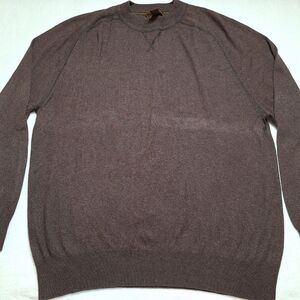 BORN Silk Cashmere Sweater Mens Sz L Brown Old Money Classic Luxury Long Sleeve